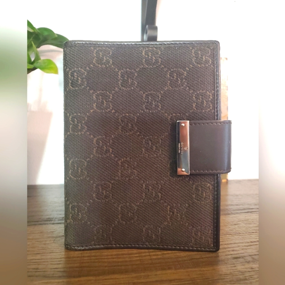 GUCCI Web Black GG Logo Pattern Agenda